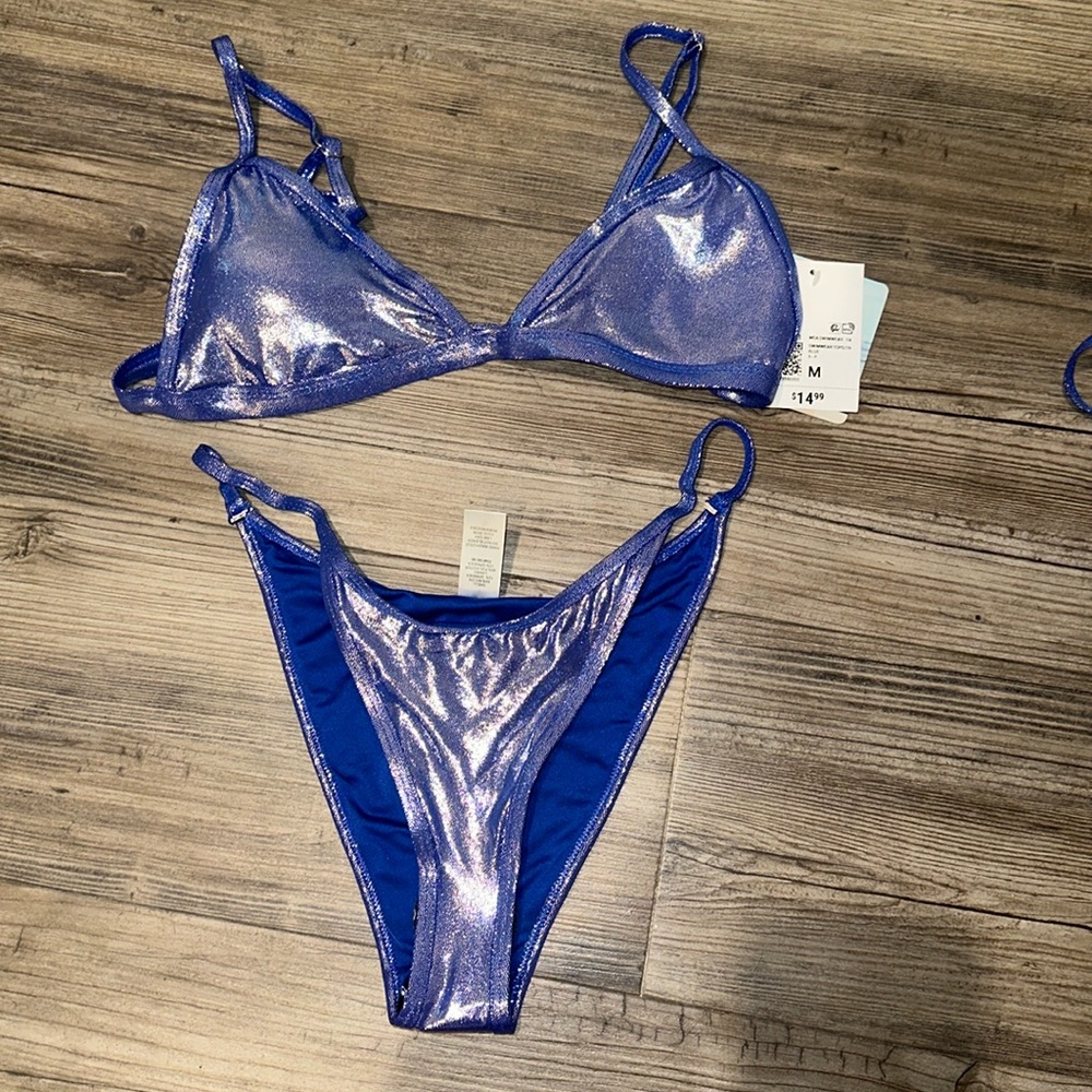 Blue Metallic Swimsuit